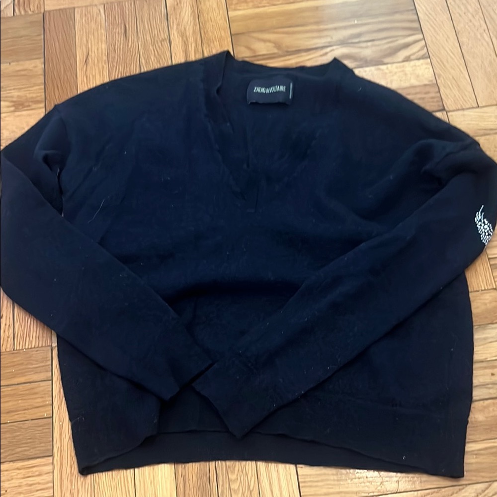 Zadig et Voltaire V Neck Navy Sweater
